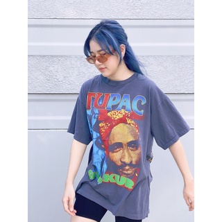 [S-5XL] TUPAC SHAKUR 02 - UNISEX ผ้าฟอกเฟด เสื้อยืดผ้าฟอก เสื้อวง เสื้อทัวร์ ฮิปฮอป