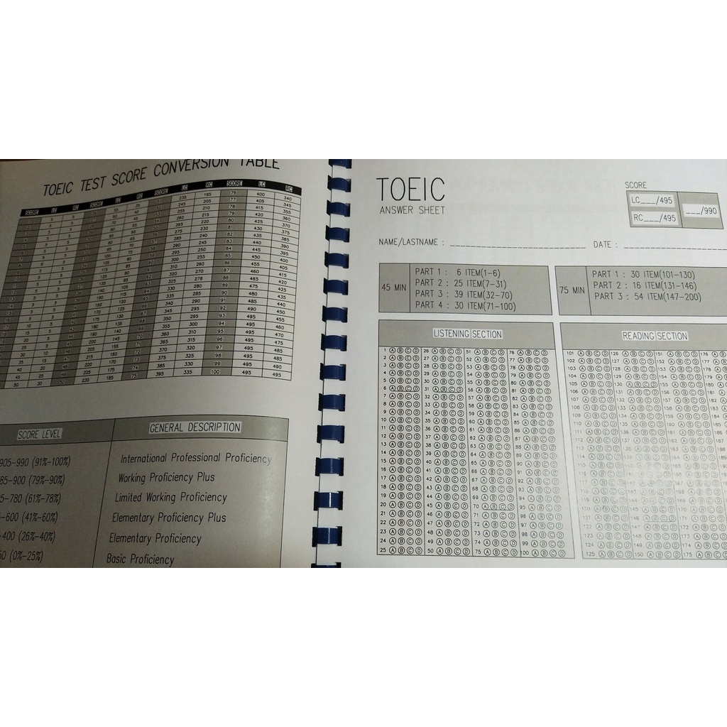 พร้อมส่ง กระดาษคำตอบโทอิค (Toeic answer) แบบฝน A4 รูปที่ 2