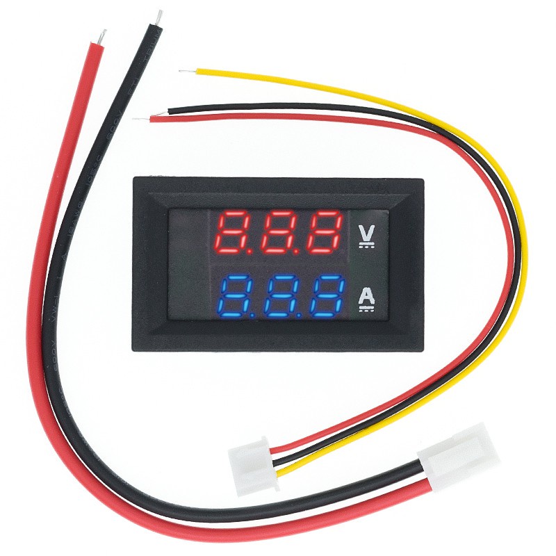 DC 0-100V 10A Digital Voltmeter Ammeter Dual Display Voltage Detector Current Meter Panel Amp Volt Gauge 0.28" Red Blue