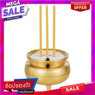 กระถางธูปไฟฟ้า 3 ดอก LED CLAIRE สีทอง เทียน LED ELECTRIC INCENSE STICKS CLAIRE LED 3-STICK GOLD