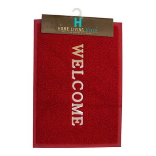 พรมเช็ดเท้าดักฝุ่น HOME LIVING STYLET WELCOME 50X70 ซม. สีแดงDOOR MAT HOME LIVING STYLE WELCOME 50X70CM RED