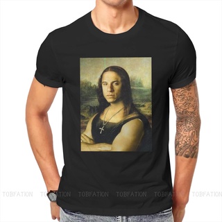 เสื้อยืดผ้าฝ้ายพิมพ์ลายขายดี เสื้อยืดแขนสั้นลําลอง พิมพ์ลายกราฟฟิค Vin Diesel Mona Lisa แฟชั่นสําหรับสตรี