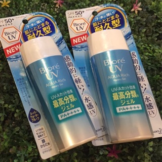 แท้💯💯 Biore UV Aqua Rich Watery Gel SPF50+/PA+++90ml (บิโอเร ยูวี อะควา ริช วอเตอร์รี่ เจล SPF50+/PA+++) สูตรใหม่