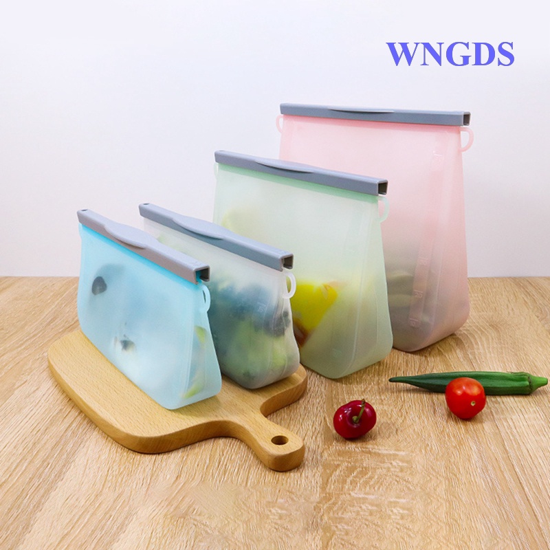Wngds ถุงซิลิโคนเก็บความสดใหม่ ป้องกันผัก และผลไม้ แบบพกพา