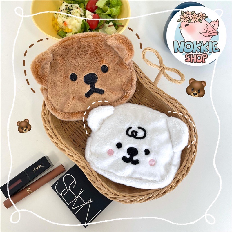 🎁พร้อมส่ง🇹🇭ในไทย 👛กระเป๋าใส่เหรียญ กระเป๋าสตางค์ กระเป๋าใส่เครื่องสำอางค์ ลายหมี🧸 ลายหมา🐶 มอลทีส น่ารัก