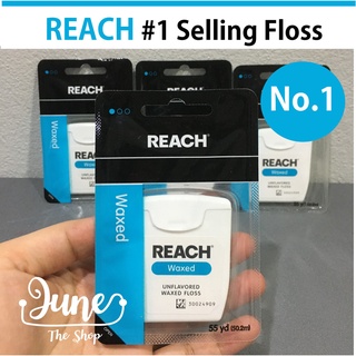 ไหมขัดฟัน Reach Dental Floss (1 ชิ้น) Reach ไหมขัดฟัน สูตรธรรมชาติ ไม่แต่งกลิ่น (ยาว 50.2m) ไหมขัดฟัน REACH®WAXED FLOSS