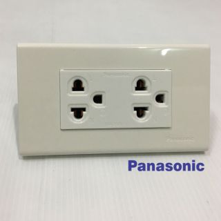 ชุดปลั๊กกราวด์ Panasonic +บล็อกลอยpvc+หน้ากากแท้Panasonic