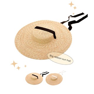 Tinytreetown - Big ribbon sun straw hat