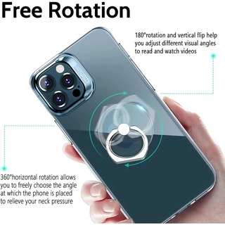 ที่จับนิ้วโทรศัพท์โปร่งใส | ขาตั้งหมุน 360° | ที่กั้นโทรศัพท์แบบพกพา | ใช้ได้กับทุกแบรนด์