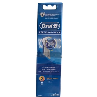 ออรัล บี หัวแปรงสีฟันไฟฟ้า รุ่น Oral- B Precision clean แพคบรรจุ 2ชิ้น ขนแปรงทำความสะอาดทั่วไปเพื่อสุขภาพช่องปากและฟัน