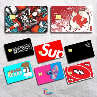 Atm SIM KTP E-MONEY CARD สติกเกอร์ป้องกันผิวหนัง MOTIF กาวที่แข็งแกร่ง เคลือบแล้วด้วย ANTI-Scratch