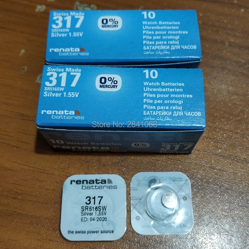 20Pcs/Lot Brand New Renata LONG LASTING 317 SR516SW SR62 D317 V317 Watch Battery Button Coin Cell Sw