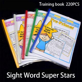 220 Sight Words  ภาษาอังกฤษคำชมเด็กในช่วงต้นของการเรียนรู้ภาษาอังกฤษ Phonic คำชมการฝึกอบรมการอ่านหนังสือการปฏิบัติ A4 Poster