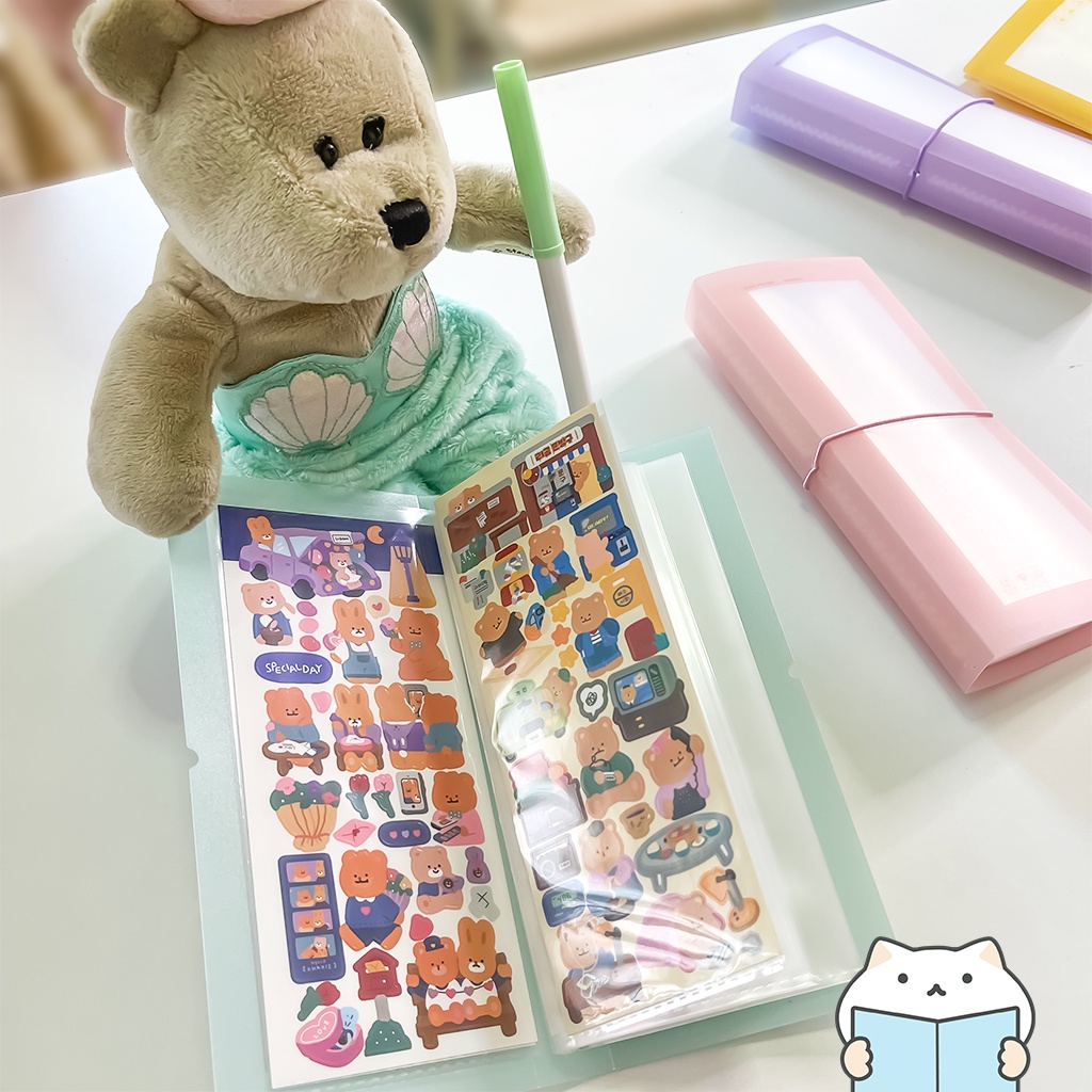 แฟ้มสอด เก็บสติกเกอร์ Color Album ⭐️ เก็บของ พกง่าย Sticker Transparent Storage Folder อัลบั้ม แฟ้มซองพลาสติก mimisplan - รูปที่ 4