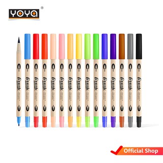 [ถูกและดี]YOYA  DUAL BRUSH PEN ปากกาหัวพู่กัน รุ่น DS-2002 - 1