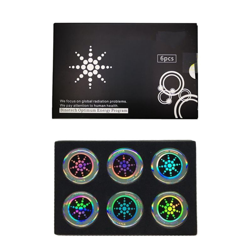 6 ชิ้นรอบ Quantum Shield สติกเกอร์ EMF ป้องกันรังสีโทรศัพท์มือถือสติกเกอร์ Paster
