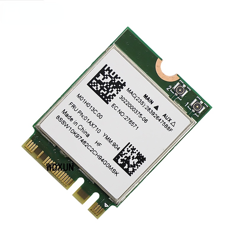 รุ่นสากล RTL8821CE 5G Dual Band AC การ์ดเครือข่ายไร้สาย NGFF ในตัวบลูทูธ 4.2 01AX710