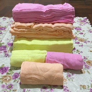 ผ้าเช็ดหน้า/เช็ดตัว/เช็ดผมcotton100%ขนาด 15*30 นิ้ว1โหล(12ผืน)