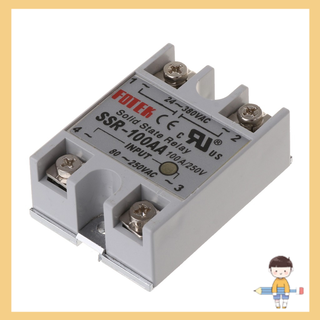 โมดูลควบคุมอุณหภูมิ AC 24V-380V โซลิดสเตตรีเลย์ 100A SSR-100AA