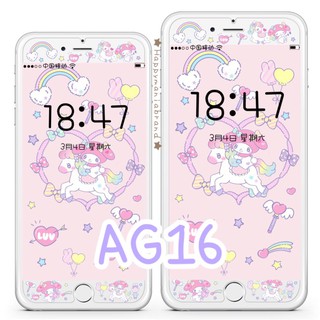 [IP5/SE/6/7/8/6+/7+/8+] ฟิล์มกระจกใส My Melody AG16