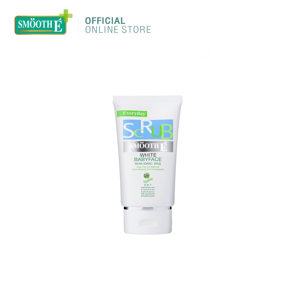 Smooth E สครับไม่มีฟอง ไม่มีประจุไฟฟ้า ไม่มีสารตกค้าง White Babyface Scrub 1.2Oz ลดสิว ความคุมความมัน สมูทอี