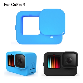 2 In1 เคสซิลิโคนสีดํา + ฝาครอบเลนส์สําหรับ Gopro Hero 9