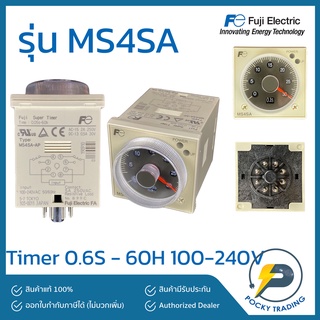 FUJI TIMER 0.6S to 60H ไทม์เมอร์ 8 ขากลม 100-240V MS4SA