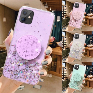 Casing Samsung Galaxy S20 FE A01 Core A21s A11 A71 A51 A21 A20s A10s A30s A90 A70 A50 A50s A30 A20 A10 With Bracket Phone Case Silicone Soft Phone Case Bling Glitter Silicone Shiny Case Protect Back Cover