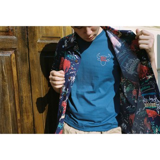 เสื้อยืด ลาย วัวชน Windwear Year of The Ox สีน้ำเงิน Blue