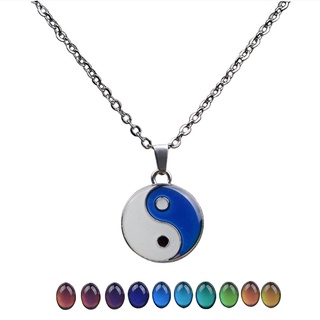 Arin สร้อยคอพร้อมจี้ Taiji Bagua Yinyang เปลี่ยนสีตามอุณหภูมิสําหรับผู้หญิงและผู้ชาย