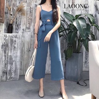 jumpsuit สายเดี่ยวสีฟ้า