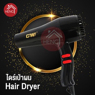 ไดร์เป่าผม Hair Dryer 1600w รุ่น GW-6509 - สีดำ