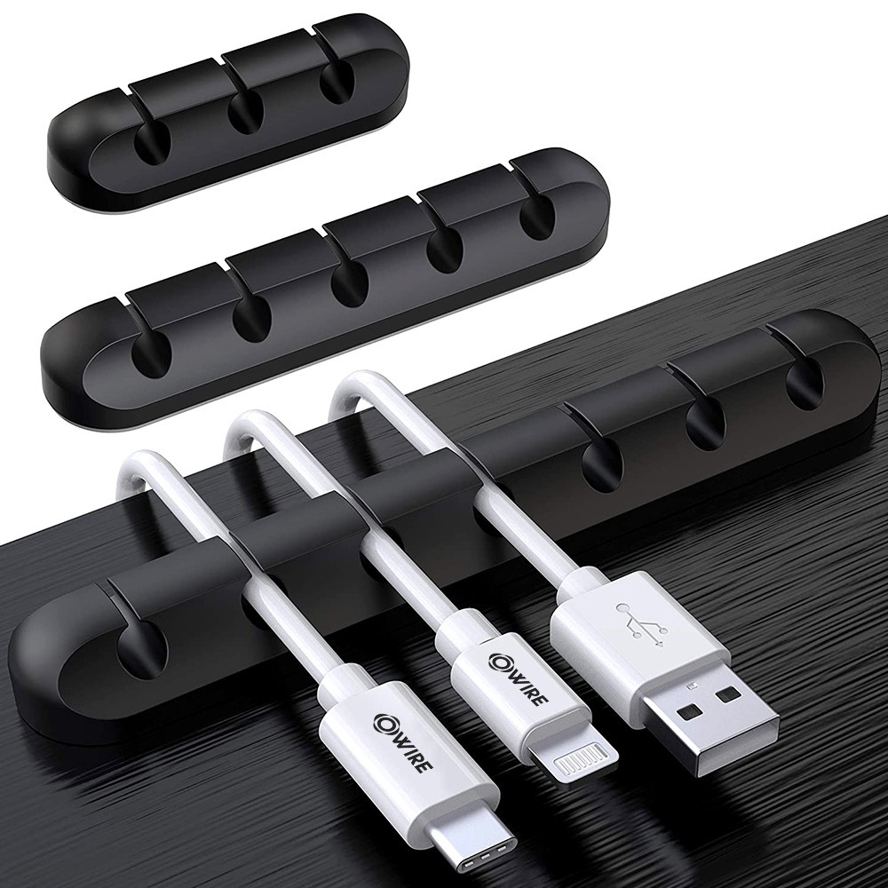 OWIRE Cable Organizer ซิลิโคนจัดระเบียบสาย USB Winder คลิปการจัดการสายเคเบิลที่ยืดหยุ่นสำหรับหูฟัง เ