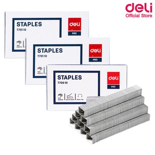 Deli T70010 Staples ลวดยิงบอร์ด ลูกแม็กยิงบอร์ด เบอร์ 13/8 สำหรับเครื่องยิง Rapid เย็บได้ 1,000 ครั้ง (แพ็ค 3 ชิ้น)