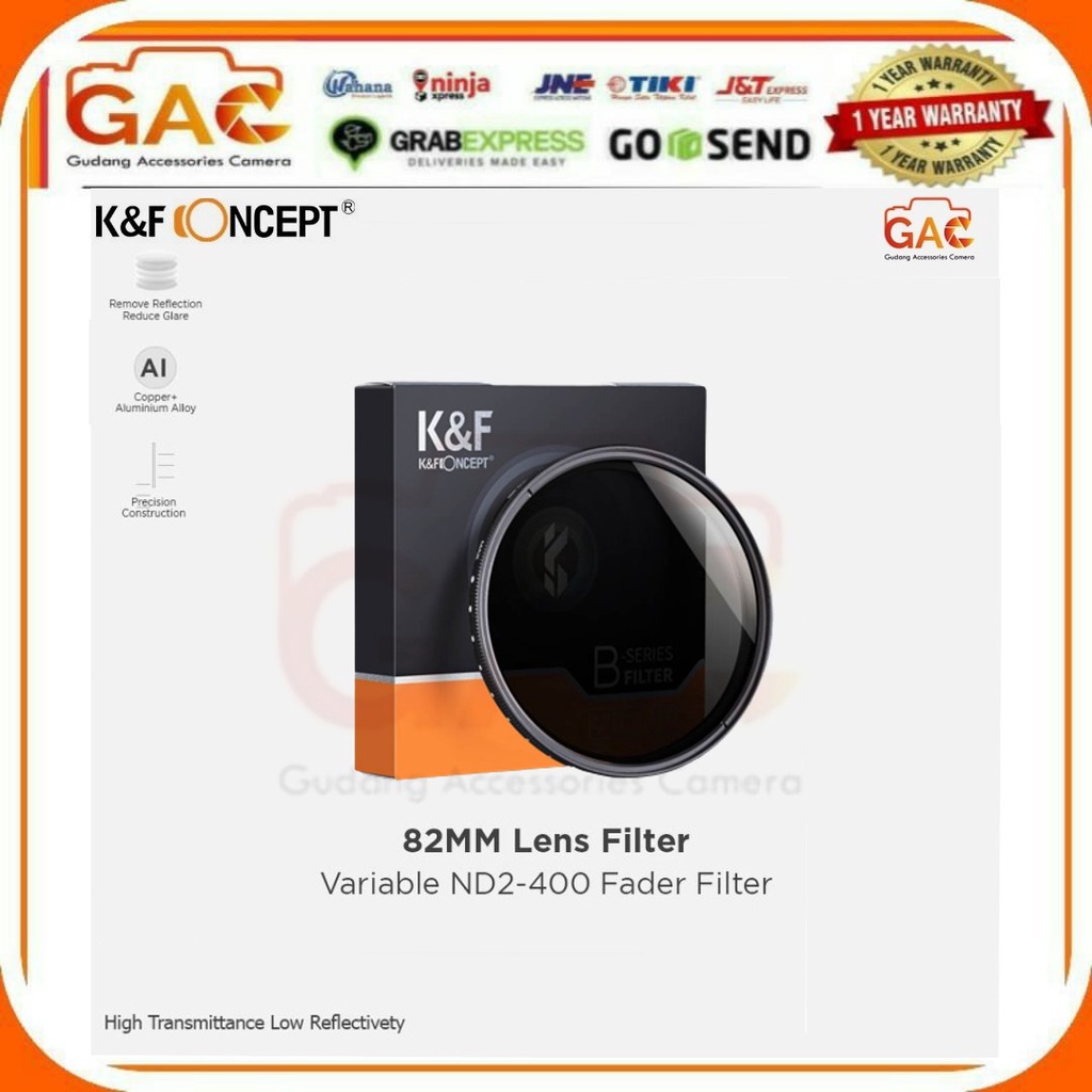 ฟิลเตอร์เลนส์ 82 มม. Variable ND2-400 Fader Filter K&F Concept