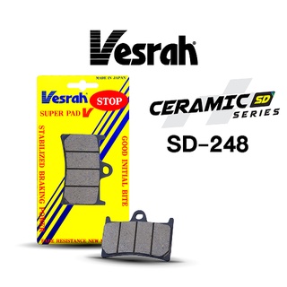 ผ้าเบรค หน้า MT07 MT09 R6 R1 FZ8 FZ1 ยี่ห้อ Vesrah Japan เกรด Ceramic Carbon SD-248