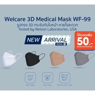 (ขายดี พร้อมส่ง)คืนกำไรต้อนรับเปิดเทอม Welcare 3D WF-99 หน้ากากอนามัยเวลแคร์ ของแท้ 100%