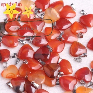 Spedyfun จี้คริสตัลหินธรรมชาติสีแดงสําหรับทําเครื่องประดับ