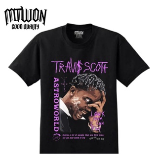 T-shirt  เสื้อยืดแขนสั้น คอกลม ผ้าฝ้าย พิมพ์ลายโลโก้ Travis SCOTT RAP HIPHOP สีดํา พรีเมี่ยม ยุค 30s สําหรับผู้ชาย ผู้หญ