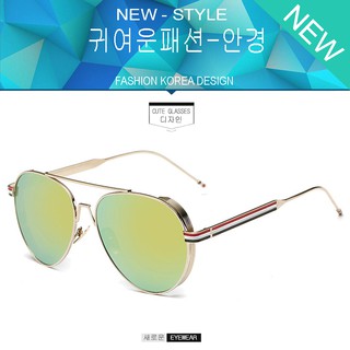 SUNGLASSES แว่นกันแดด แฟชั่น รุ่น UV 996 C-6 สีทองเลนส์ปรอทเขียว UV 100% (สวมไส่สบาย)