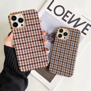 Houndstooth เคสโทรศัพท์มือถือแบบแข็ง ลายฟันสุนัข สําหรับ iPhone 13 Pro Max 12promax X 6 6sp 7 8 plus XR Xs Max 11 Pro Max