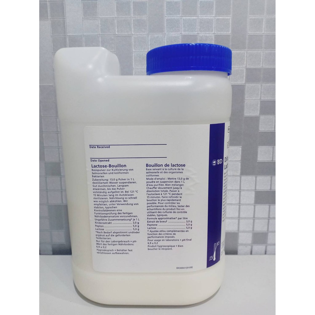 อาหารเลี้ยงเชื้อจุลินทรีย์ Lactose Broth 500 g. Difco BBl USA - ppp.38 ...