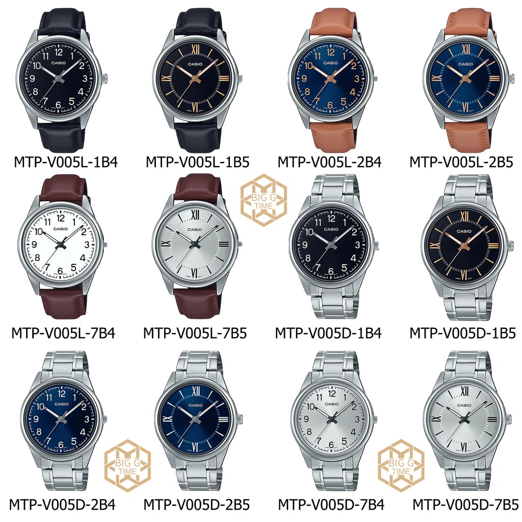 นาฬิกาผู้ชาย Casio MTP-v005 Series MTP-V005L/MTP-V005D ของแท้100% รับประกัน1ปี