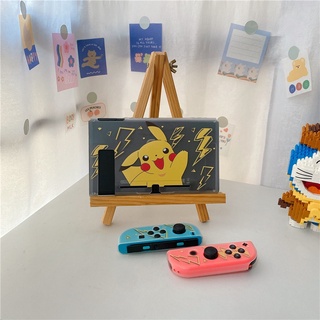 เคส TPU นิ่ม กันตก เพ้นท์สี ลายการ์ตูนสายฟ้า สีเหลือง สําหรับ Nintendo Switch OLED