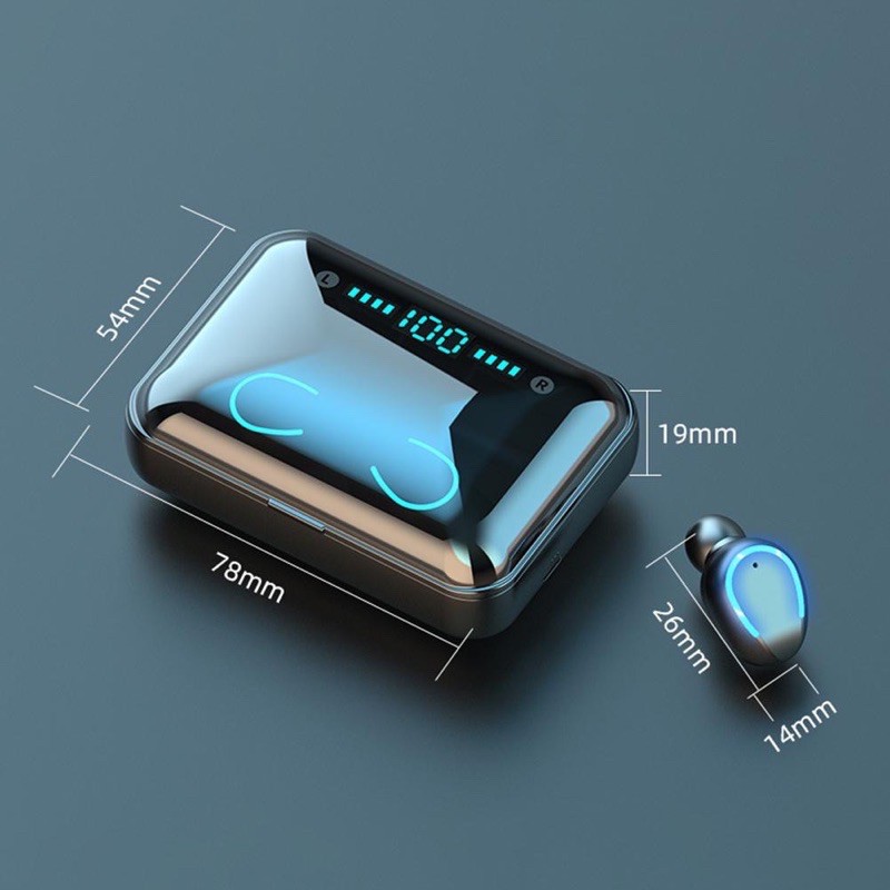 หูฟังบลูทูธ TWS-F9 Wireless bluetooth 5.0  สเตอริโอ หูฟังเล่นเกมส์ แยกเสียงซ้ายขวา รุ่น F9