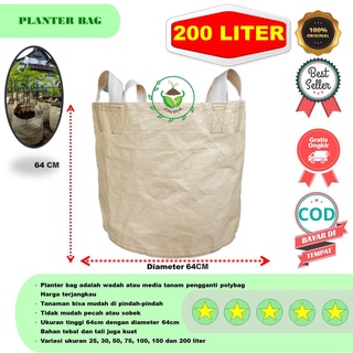 PLANTER BAG KEDIRI KAPASITAS 200 LITER 64 x 64 cm BISA DI PAKAI MEDIA TANAM TABULAMPOT POT BUAH
