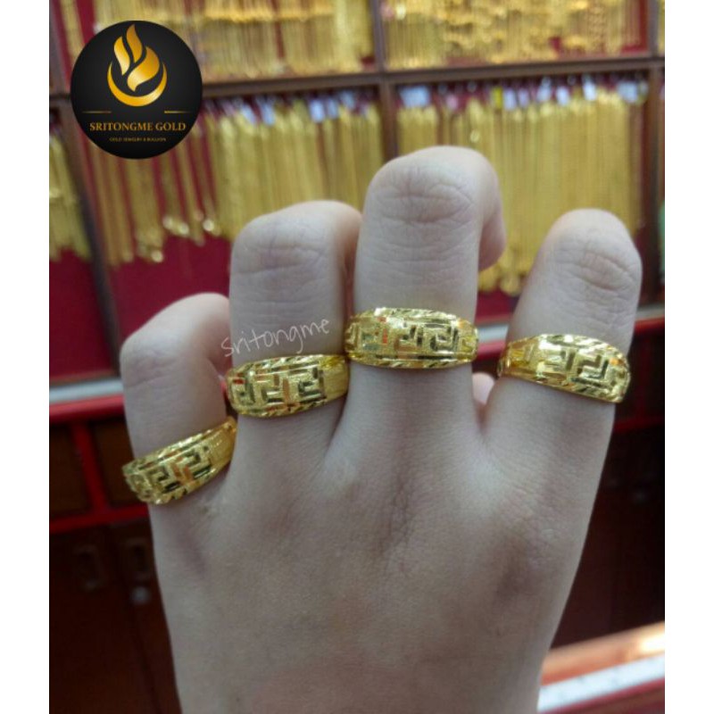 แหวนทองแท้ 96.5% น้ำหนักครึ่งสลึง ลายจีน