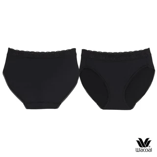 Wacoal Surprise Panty กางเกงในใส่สบายวาโก้ รูปแบบ Bikini ขอบลูกไม้ แพ็ค 3 ชิ้น รุ่น WU1C35/WU1T35 สีเบจ-ดำ-ครีม (CR)