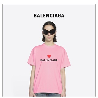 พร้อมส่ง เสื้อยืดแขนสั้น ผ้าฝ้าย พิมพ์ลายตัวอักษร Balenciaga LOVE สําหรับผู้ชาย และผู้หญิง