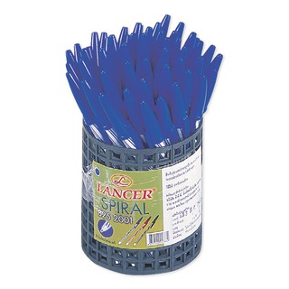 แลนเซอร์ ปากกาปลอก Spiral 825 0.5 มม. หมึกสีน้ำเงิน แพ็ค 50 ด้าม Lancer Spiral Tip Pen 825 0.5mm. Blue Ink Pack 50.